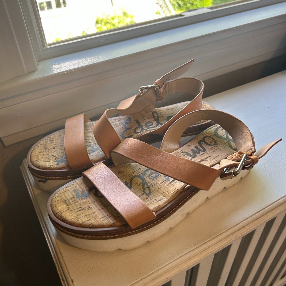 Sam Edelman Flatform Tan Sandals Size 9